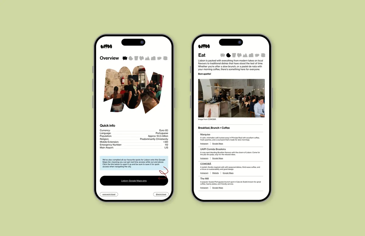 Curated Lisbon restaurant recommendations